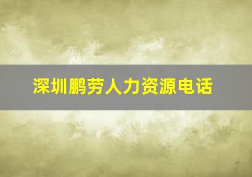 深圳鹏劳人力资源电话