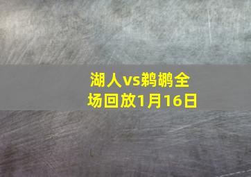 湖人vs鹈鹕全场回放1月16日