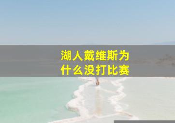 湖人戴维斯为什么没打比赛