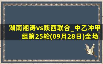 湖南湘涛vs陕西联合_中乙冲甲组第25轮(09月28日)全场集锦