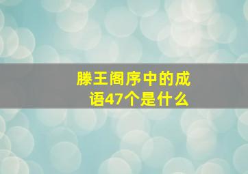 滕王阁序中的成语47个是什么