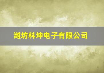 潍坊科坤电子有限公司