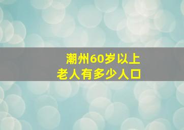 潮州60岁以上老人有多少人口