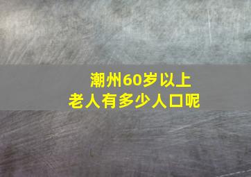 潮州60岁以上老人有多少人口呢