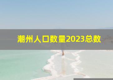 潮州人口数量2023总数