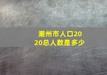 潮州市人口2020总人数是多少