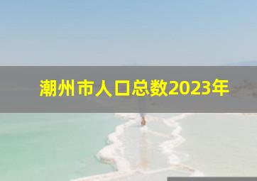 潮州市人口总数2023年