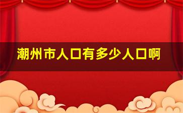 潮州市人口有多少人口啊