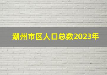 潮州市区人口总数2023年