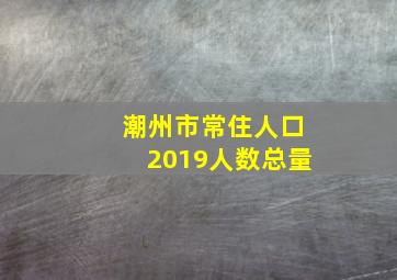 潮州市常住人口2019人数总量