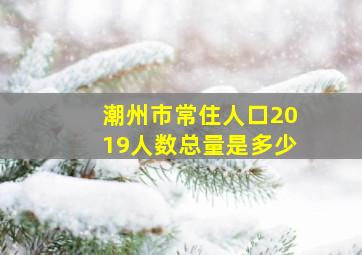 潮州市常住人口2019人数总量是多少