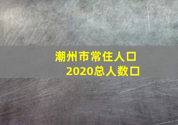 潮州市常住人口2020总人数口