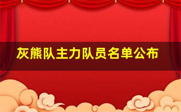 灰熊队主力队员名单公布