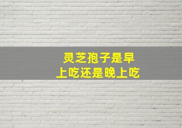 灵芝孢子是早上吃还是晚上吃