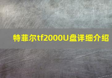 特菲尔tf2000U盘详细介绍