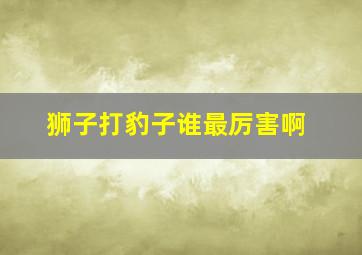 狮子打豹子谁最厉害啊