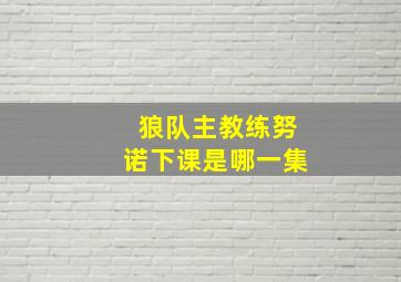 狼队主教练努诺下课是哪一集