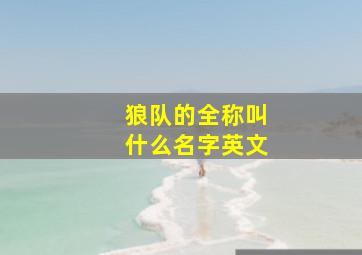 狼队的全称叫什么名字英文