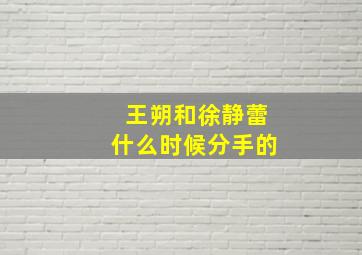 王朔和徐静蕾什么时候分手的