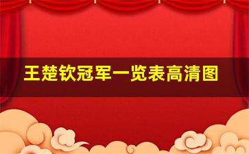 王楚钦冠军一览表高清图