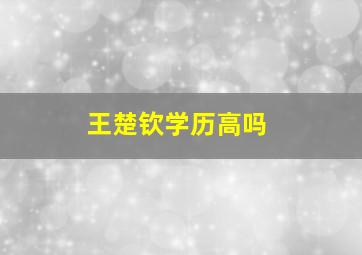 王楚钦学历高吗