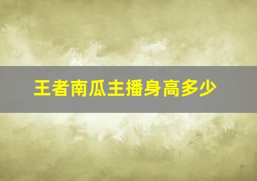 王者南瓜主播身高多少