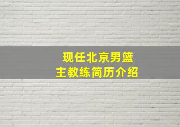 现任北京男篮主教练简历介绍