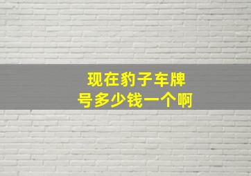 现在豹子车牌号多少钱一个啊