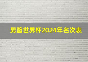 男篮世界杯2024年名次表