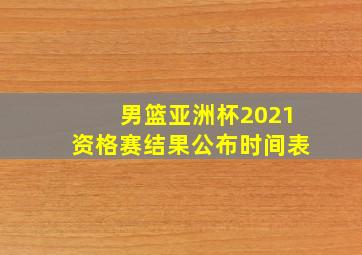 男篮亚洲杯2021资格赛结果公布时间表