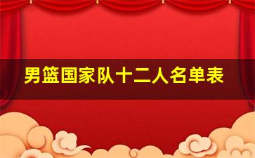 男篮国家队十二人名单表