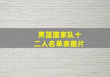 男篮国家队十二人名单表图片