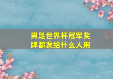 男足世界杯冠军奖牌都发给什么人用