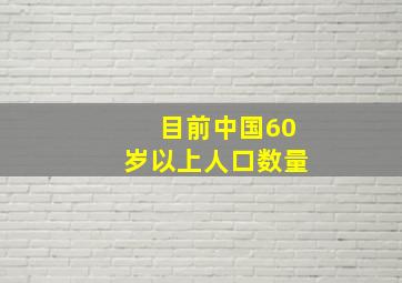 目前中国60岁以上人口数量