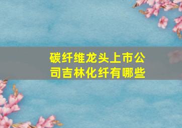 碳纤维龙头上市公司吉林化纤有哪些