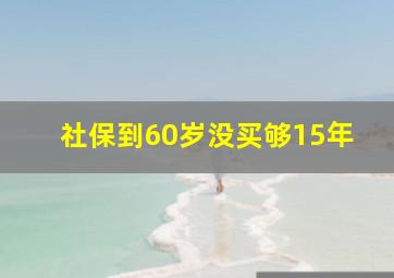 社保到60岁没买够15年