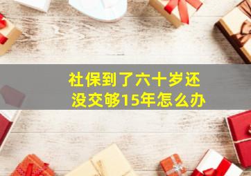 社保到了六十岁还没交够15年怎么办