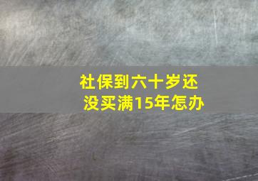 社保到六十岁还没买满15年怎办