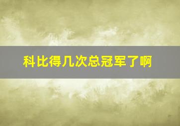 科比得几次总冠军了啊