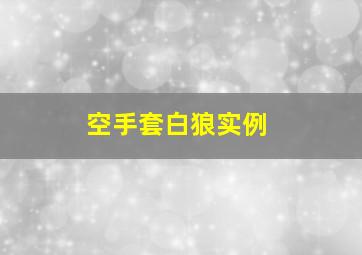 空手套白狼实例