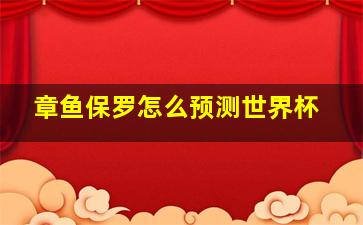 章鱼保罗怎么预测世界杯