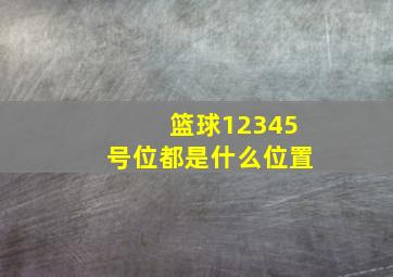 篮球12345号位都是什么位置