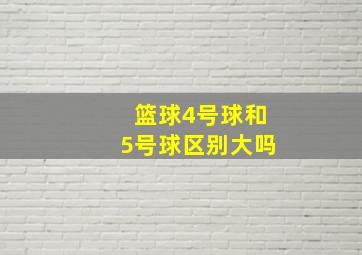 篮球4号球和5号球区别大吗