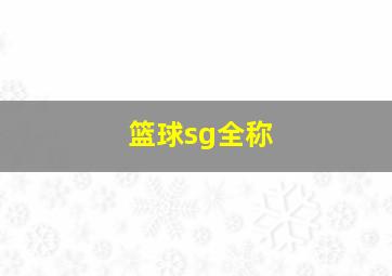 篮球sg全称