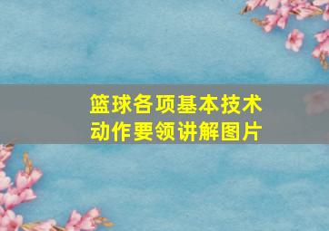 篮球各项基本技术动作要领讲解图片