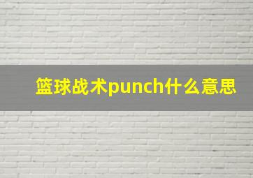 篮球战术punch什么意思