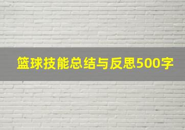 篮球技能总结与反思500字