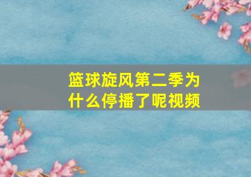 篮球旋风第二季为什么停播了呢视频