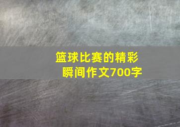 篮球比赛的精彩瞬间作文700字