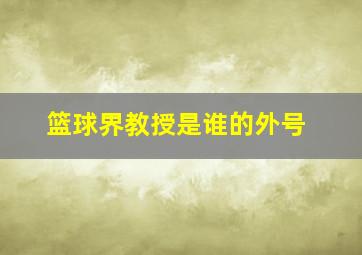 篮球界教授是谁的外号